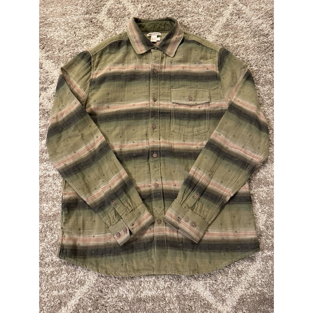 Men's Size Medium Carbon 2 Cobalt Long Sleeve Button Up‎ Shirt Green Western